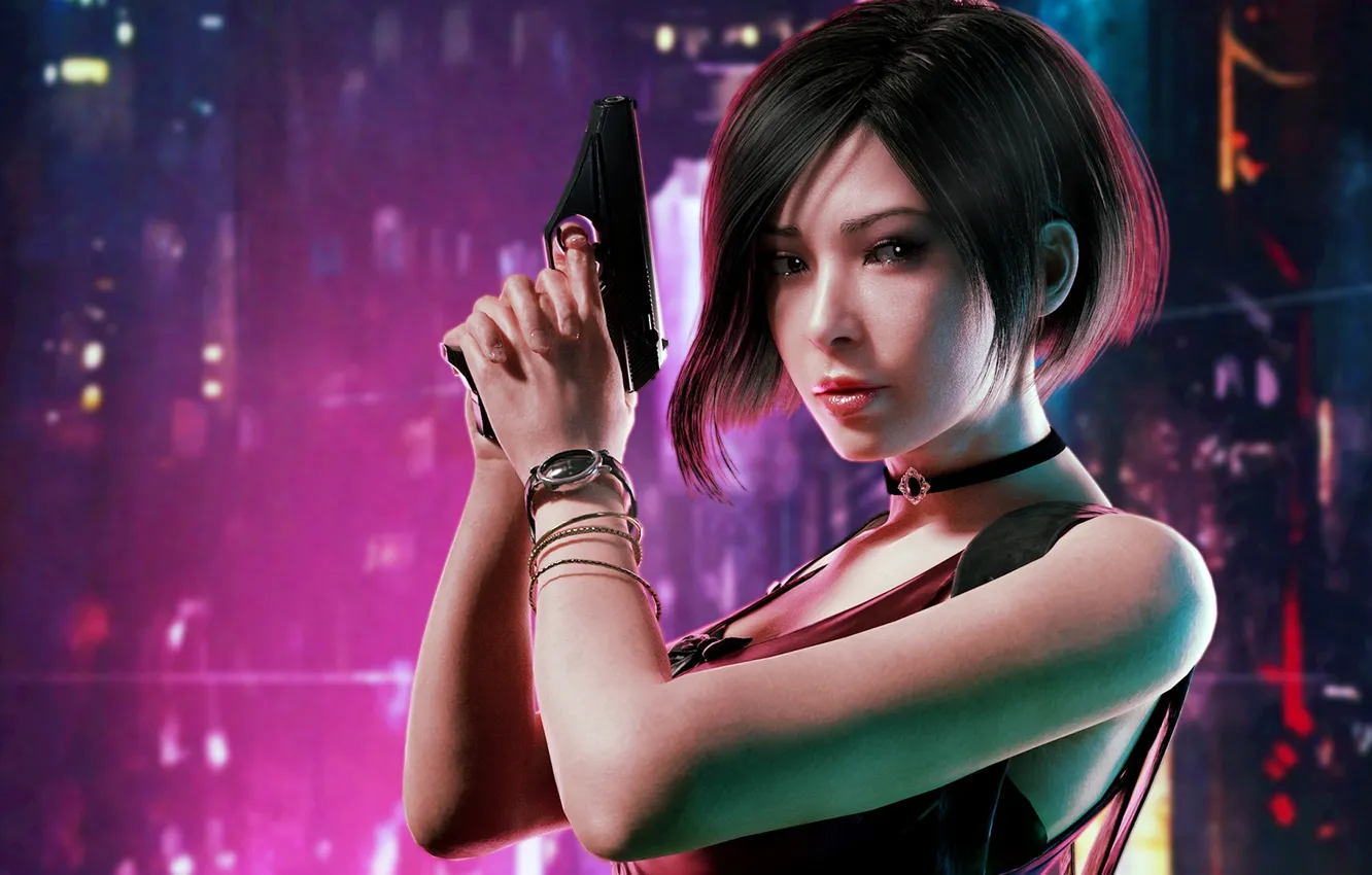 Photo wallpaper girl, gun, Ada Wong, Ada Wong, Resident evil 2
