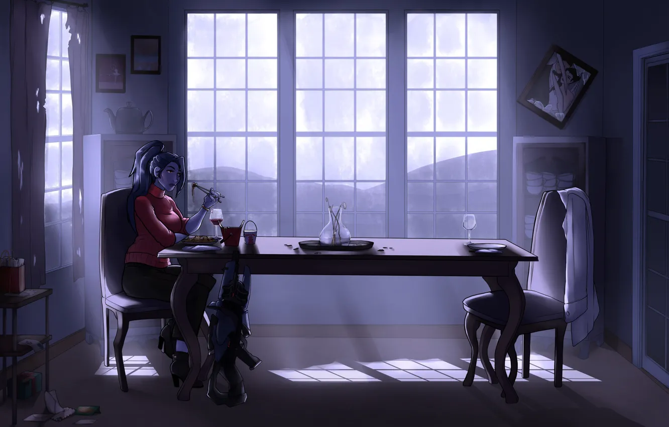 Photo wallpaper the game, figure, art, sniper, game, Blizzard, characters, amelie