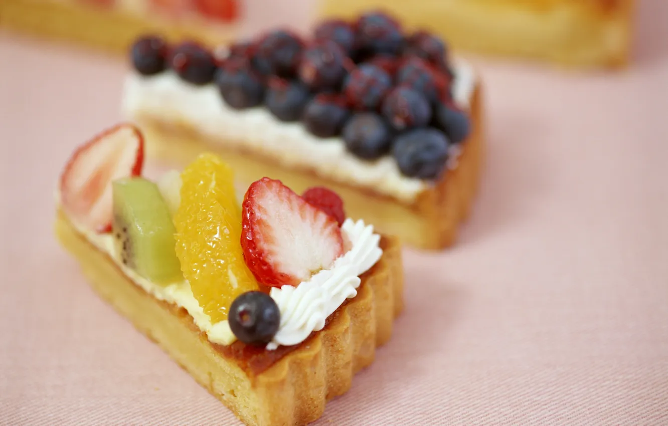 Photo wallpaper background, Wallpaper, food, kiwi, strawberry, pie, cake, fruit