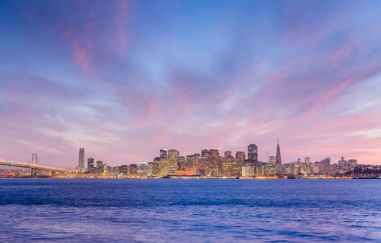 Photo wallpaper morning, CA, San Francisco, USA, USA, California, San Francisco, panorama