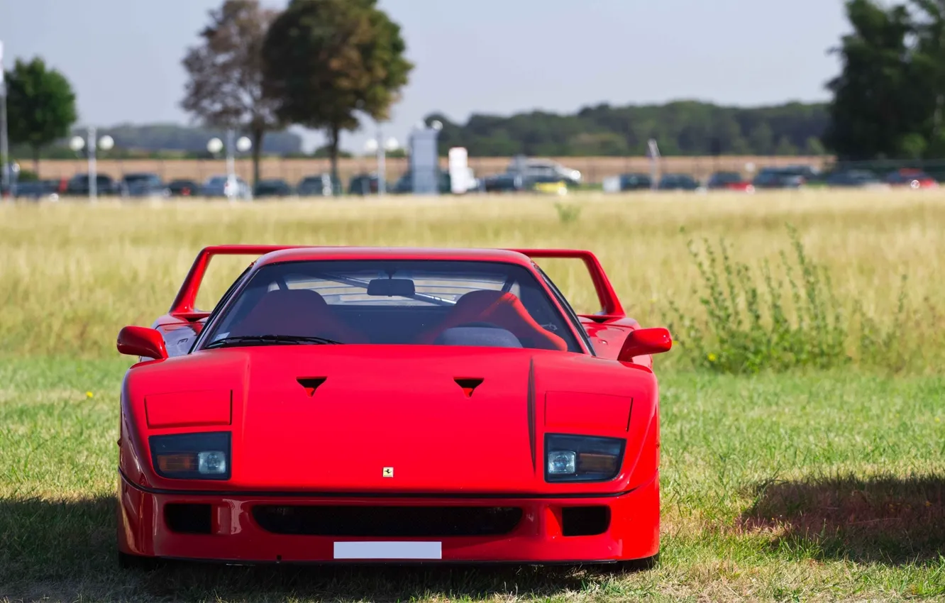 Photo wallpaper machine, auto, red, lights, Ferrari, supercar, F40, Ferrari