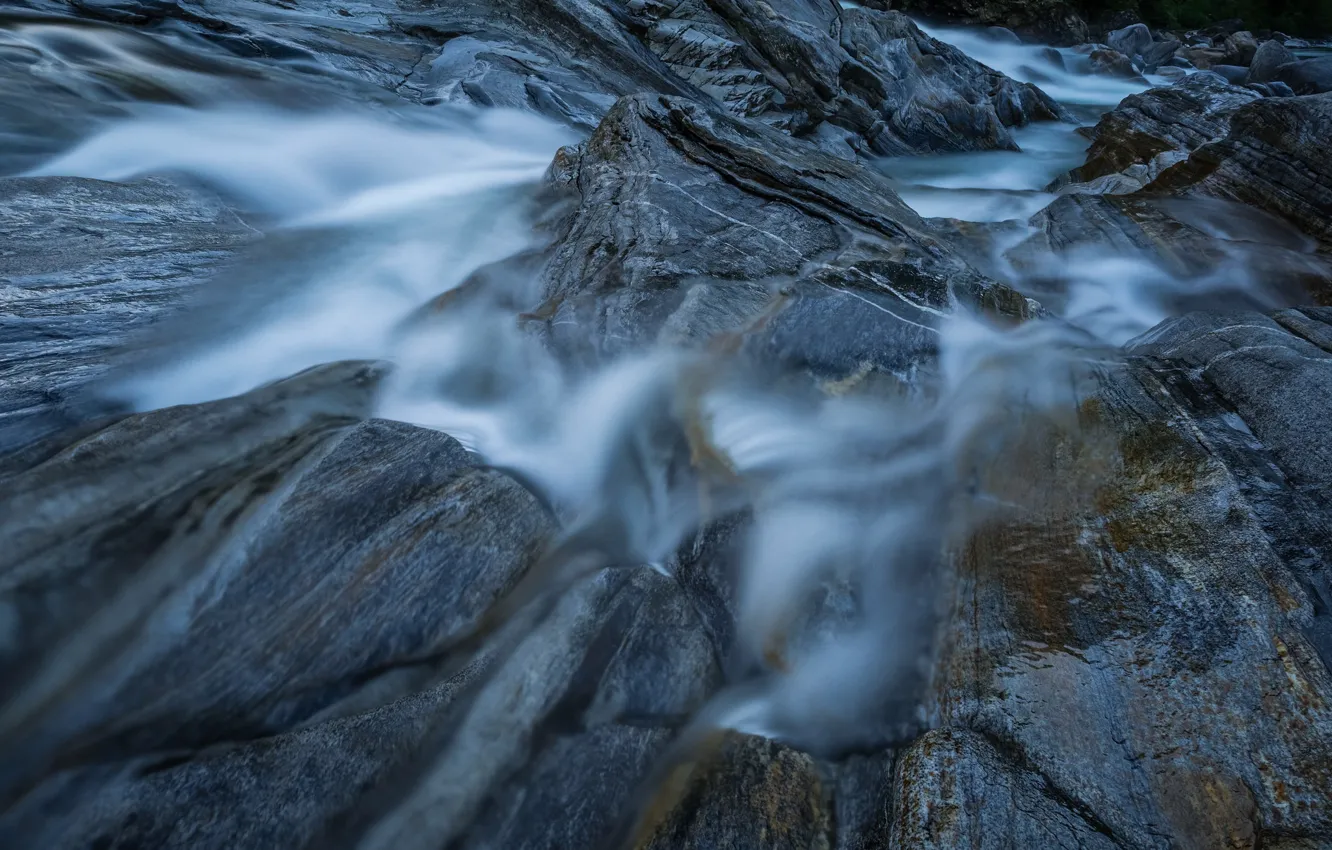 Photo wallpaper stream, stones, rocks, stream