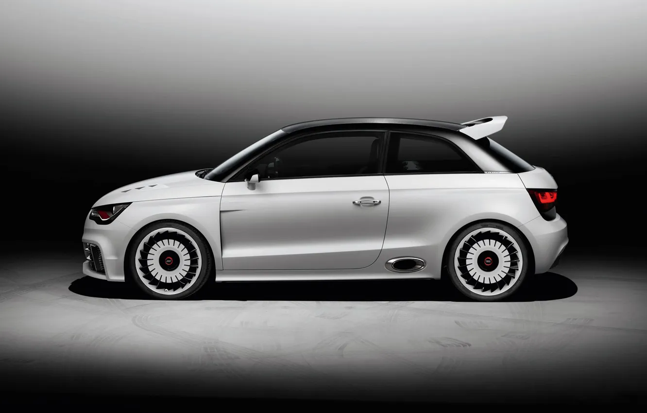 Photo wallpaper Audi, Audi, White, Wheel, Machine, Coupe, Side view, Quatro