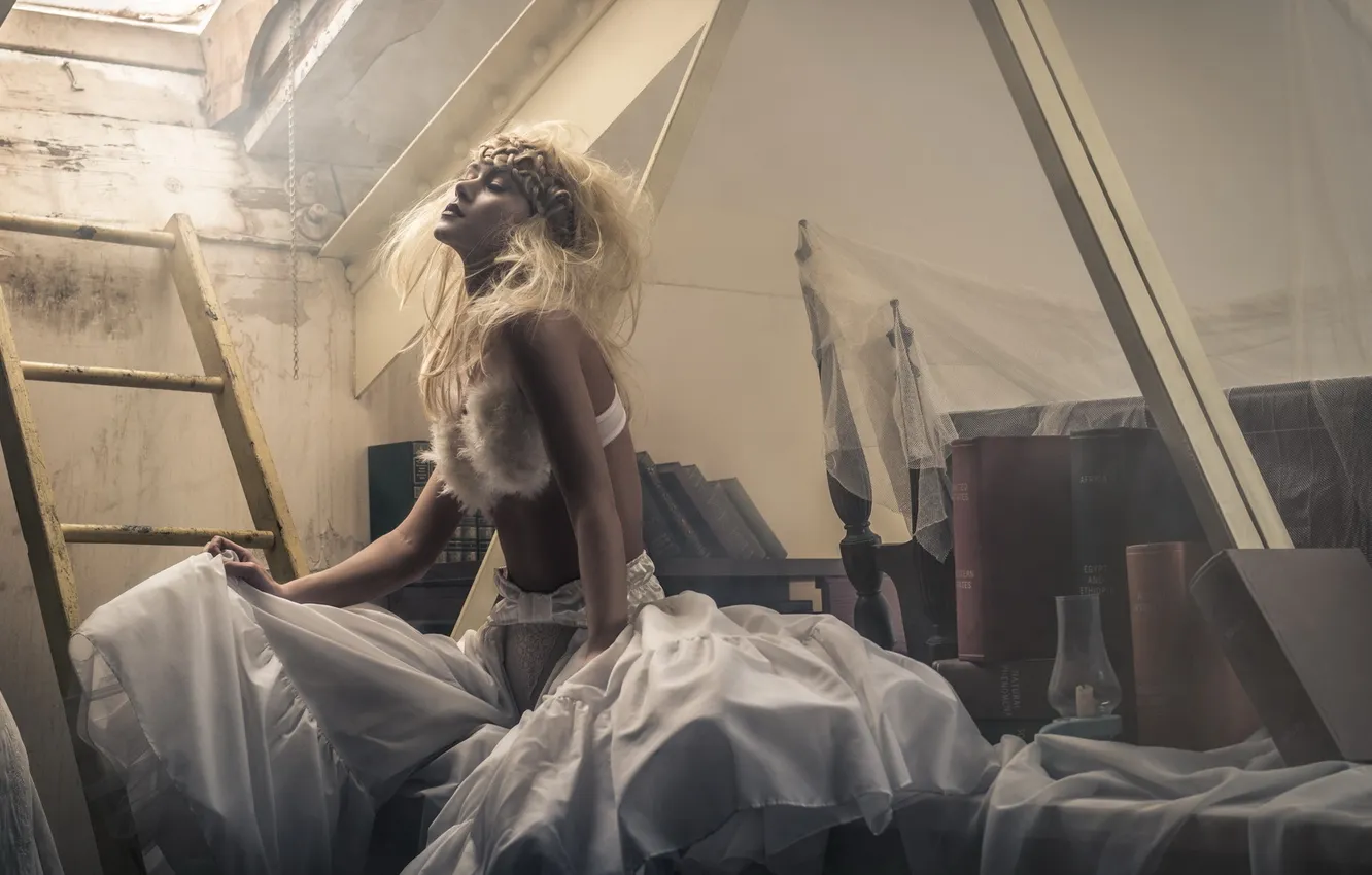 Photo wallpaper girl, background, room