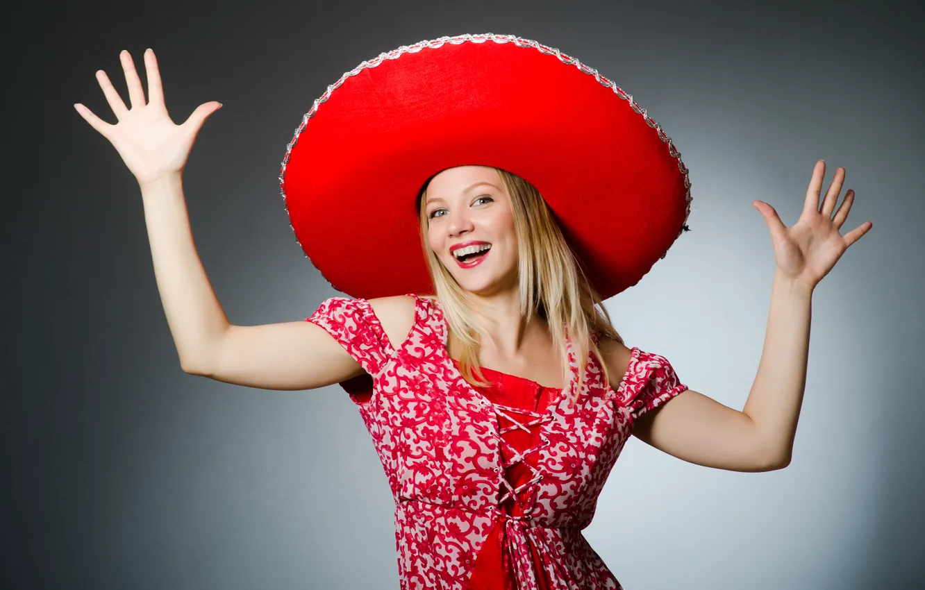 Photo wallpaper look, girl, joy, pose, smile, background, mood, dance