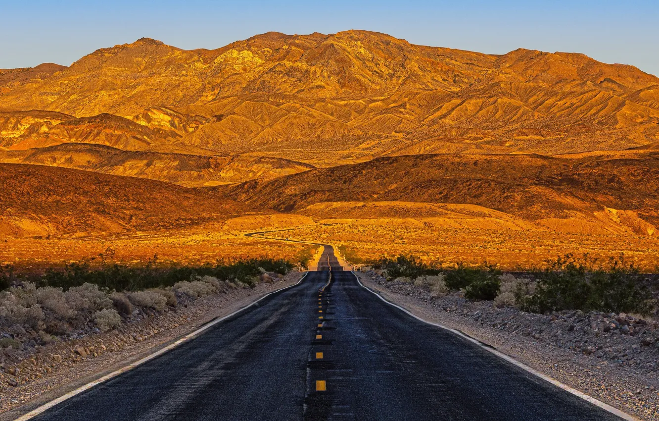 Photo wallpaper road, mountains, nature, California, Death Valley