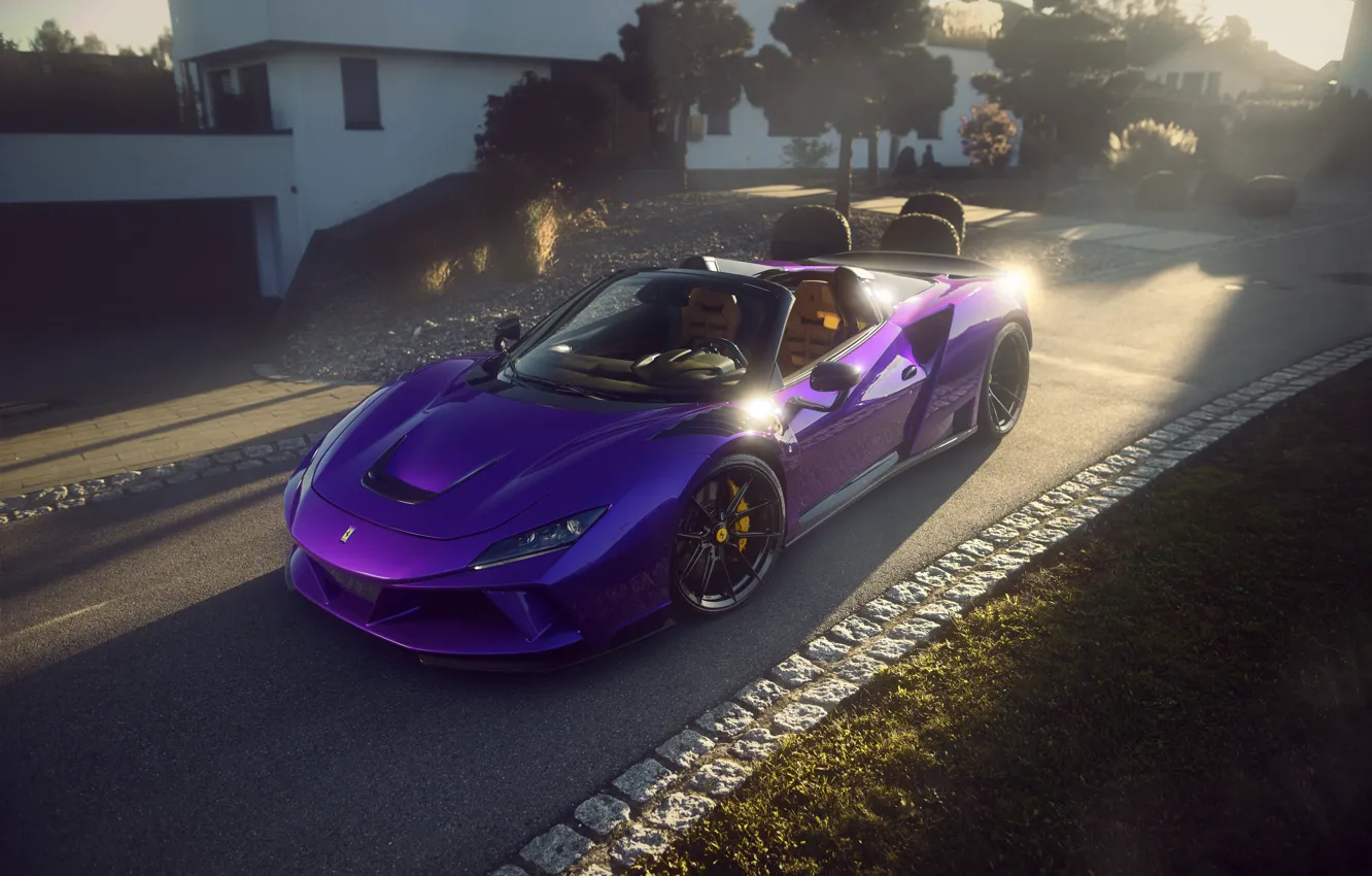 Photo wallpaper purple, tuning, Ferrari, Ferrari, Tuning, Spider, Novitec, F8 Spider