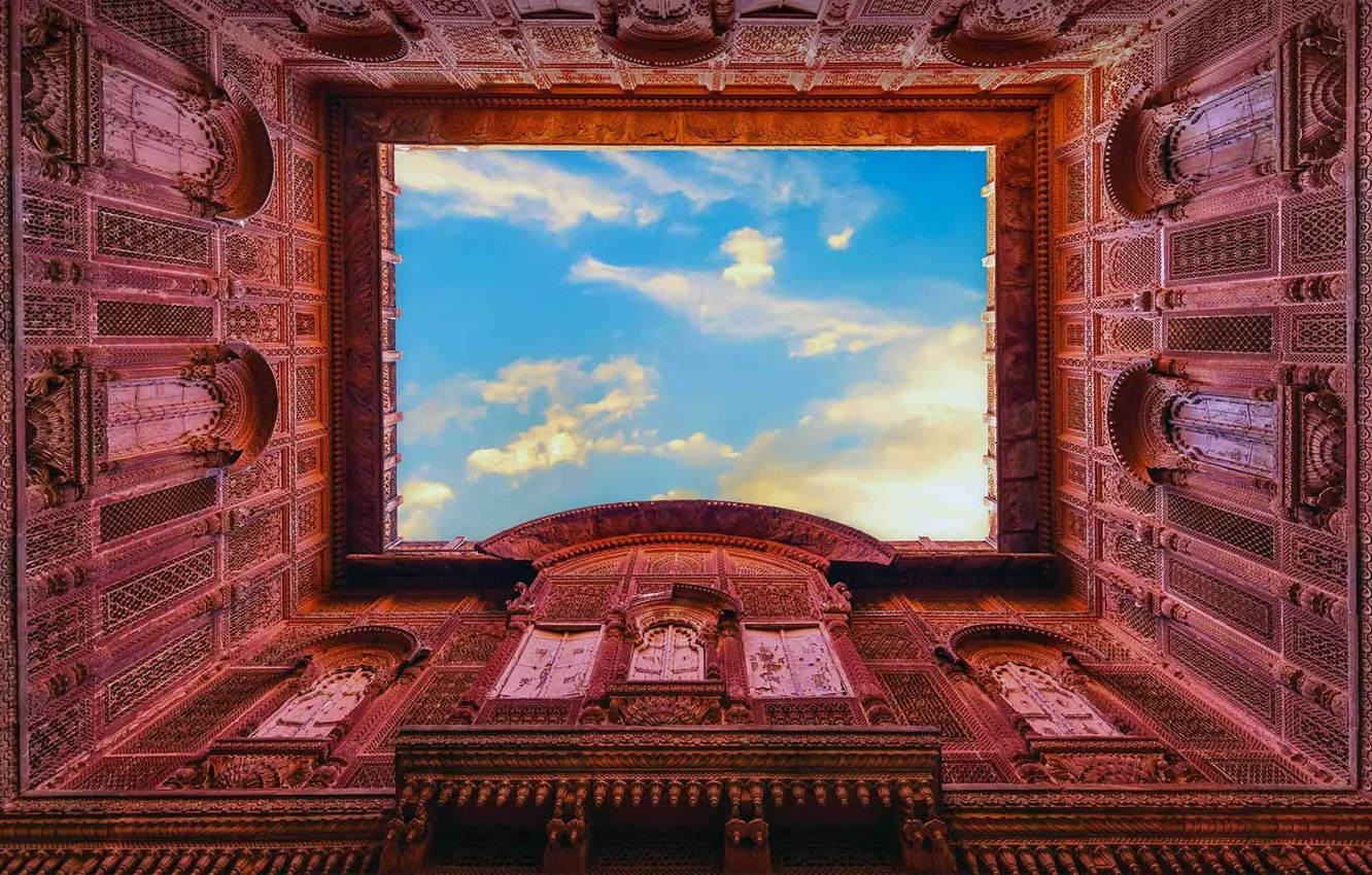 Photo wallpaper India, architecture, history, Palace, Jodhpur, Citadel of the Sun, the walls are covered with carvings …