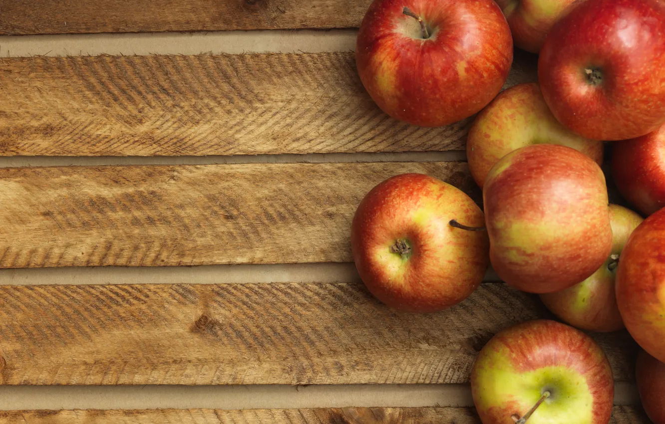 Photo wallpaper red, apples, Board, ripe