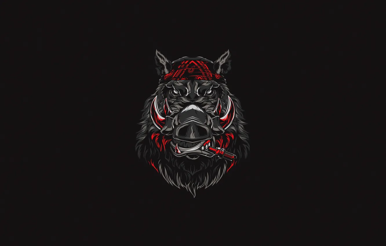 Photo wallpaper face, background, animal, vector, minimalism, art, boar, design