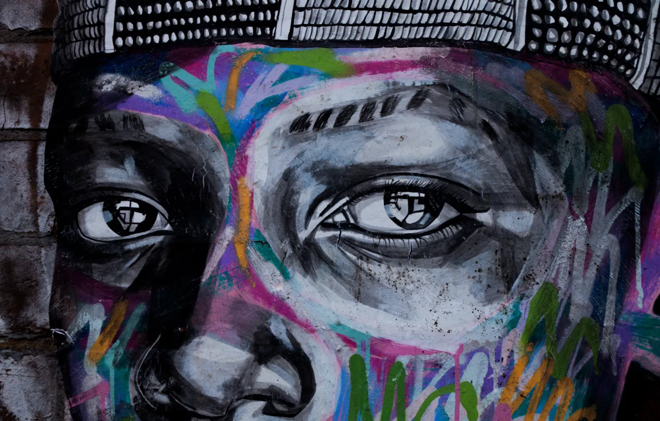 Photo wallpaper graffiti, eyes, art, painting, street art