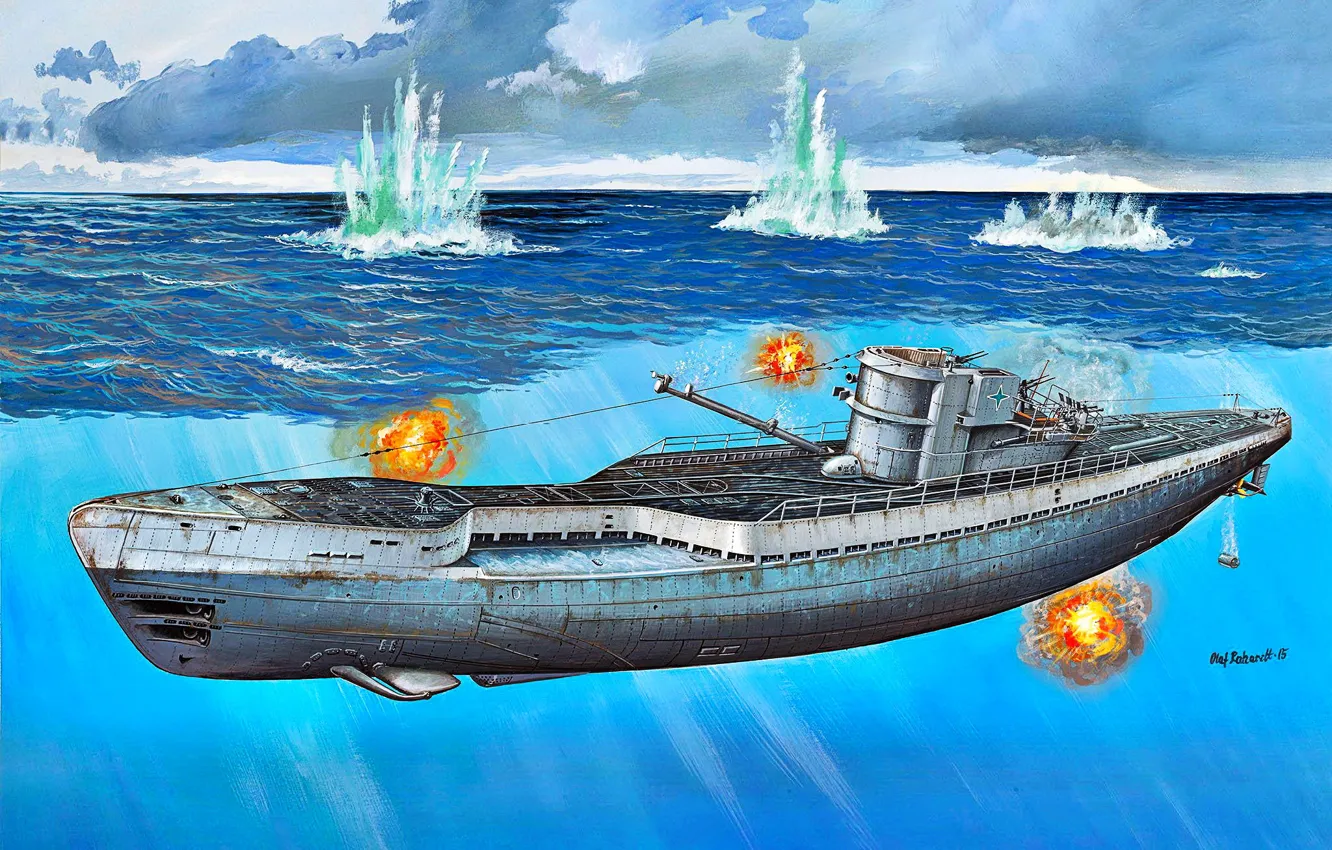 Photo wallpaper submarine, German, type, diesel, during the Second World war, IXC/40, U-190