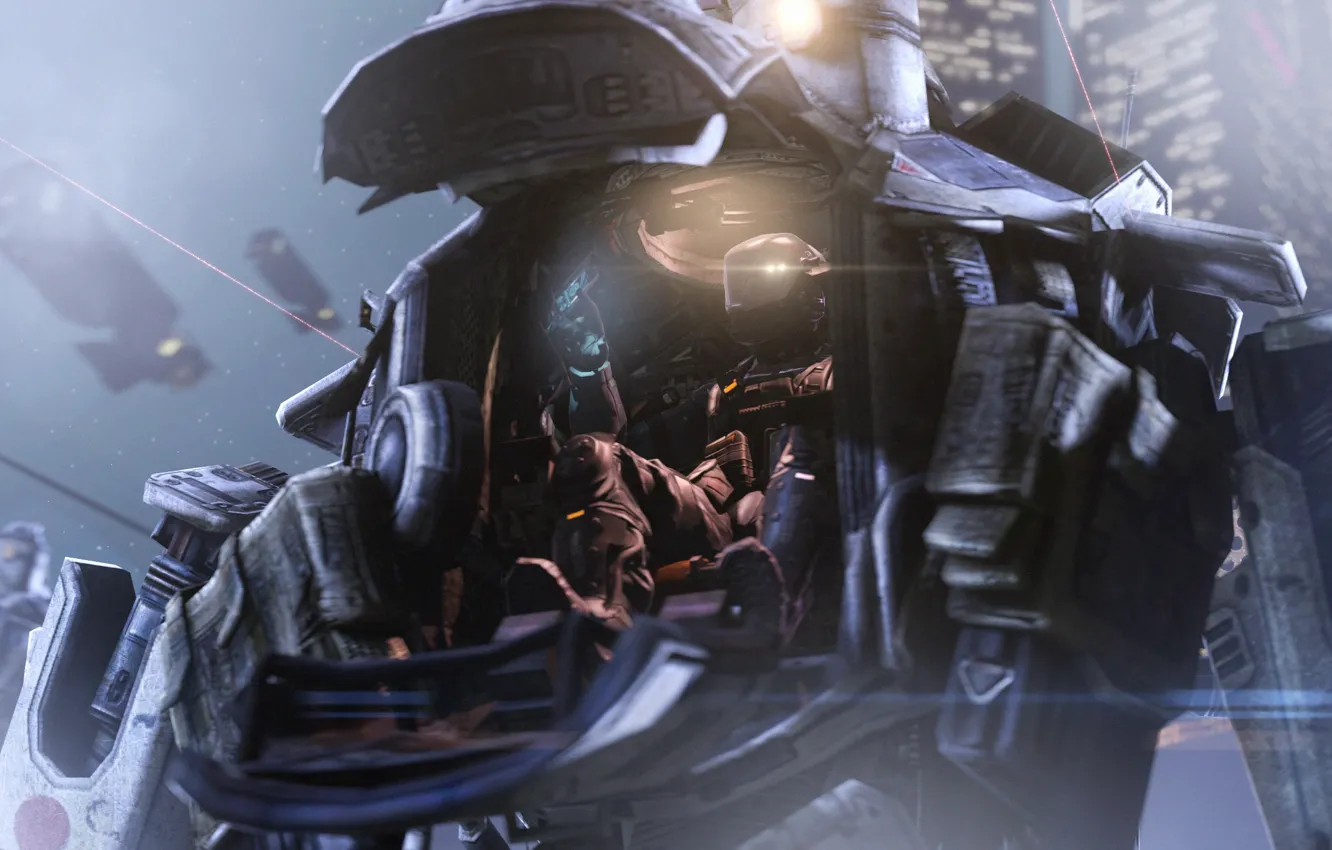 Photo wallpaper soldiers, robot, titan
