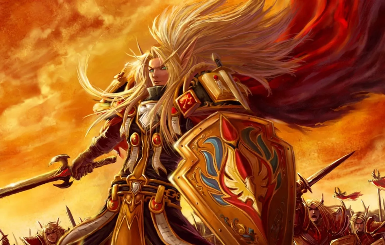 Photo wallpaper army, warrior, light, World of Warcraft, wow, paladin, blood elf, paladin