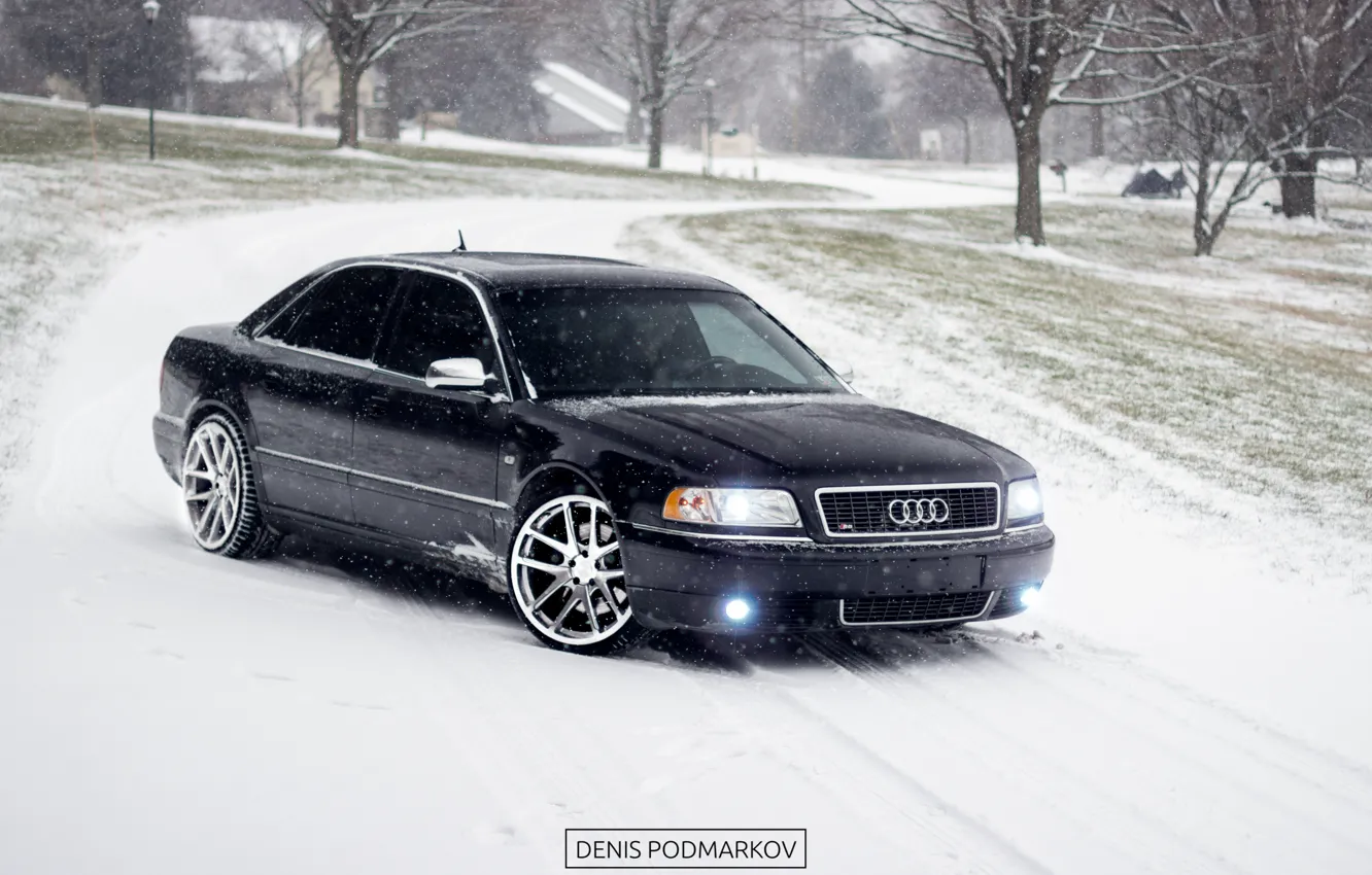 Photo wallpaper Audi, snow, a8