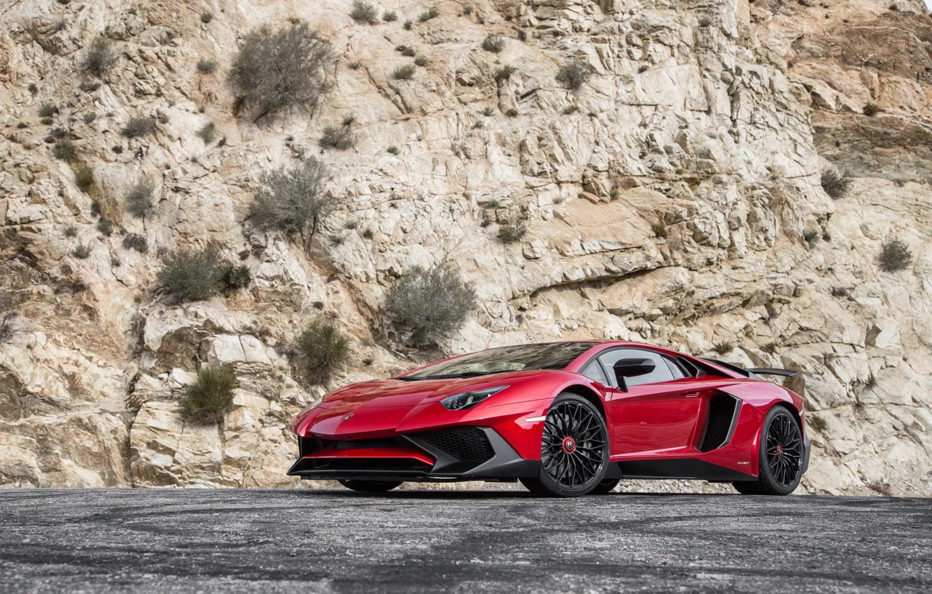 Photo wallpaper Black, Aventador, Wheels, LP750-4 SV