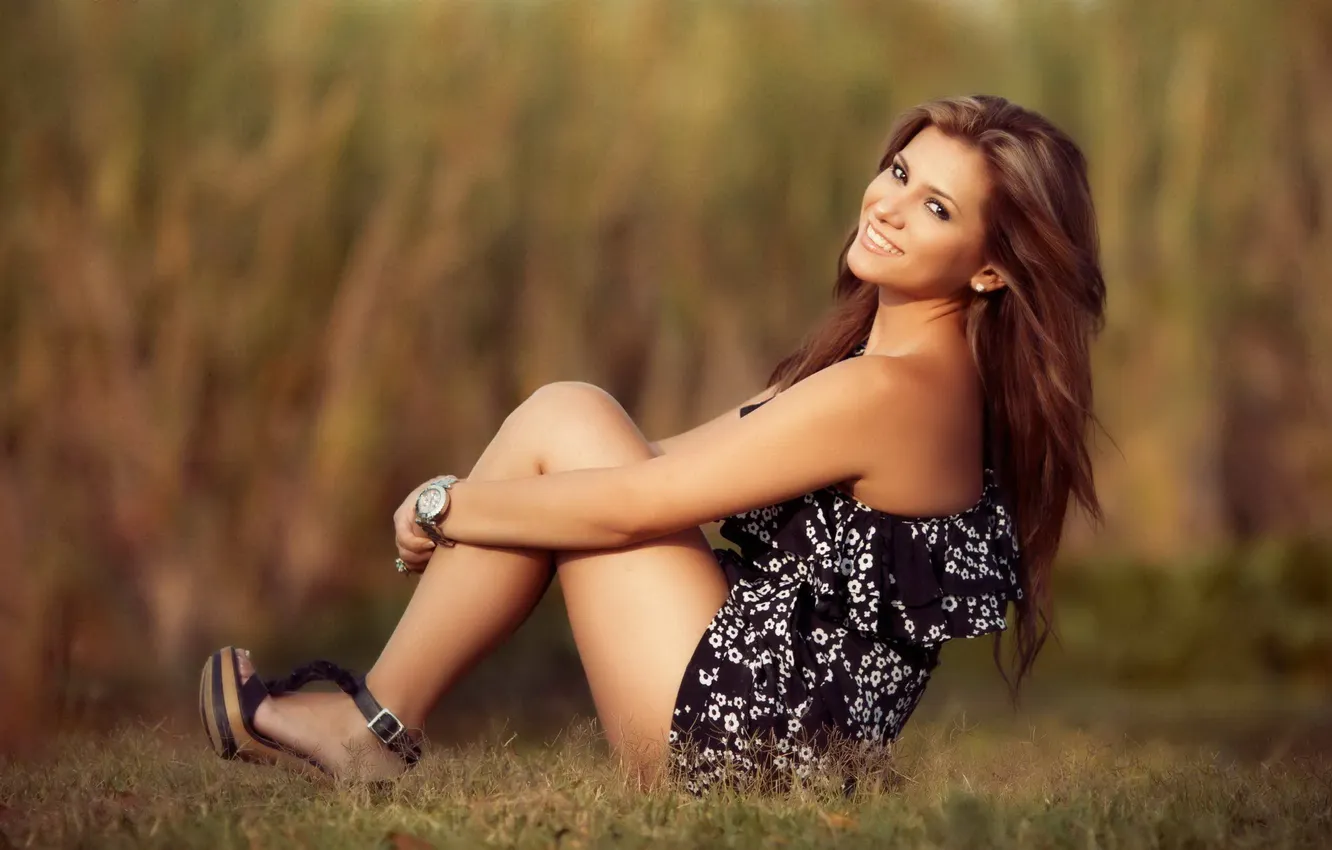 Photo wallpaper girl, background, Gabriela