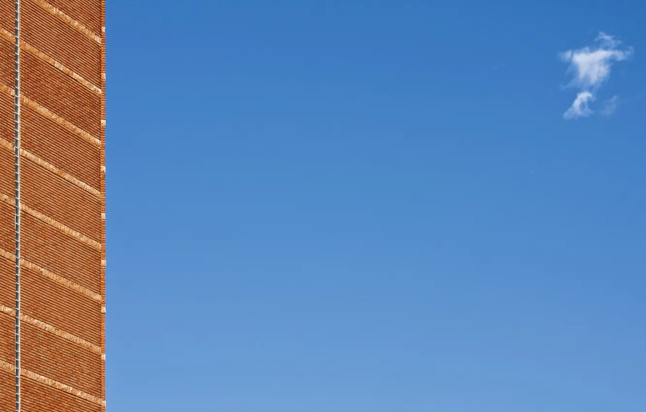 Photo wallpaper the sky, clouds, wall, minimalism