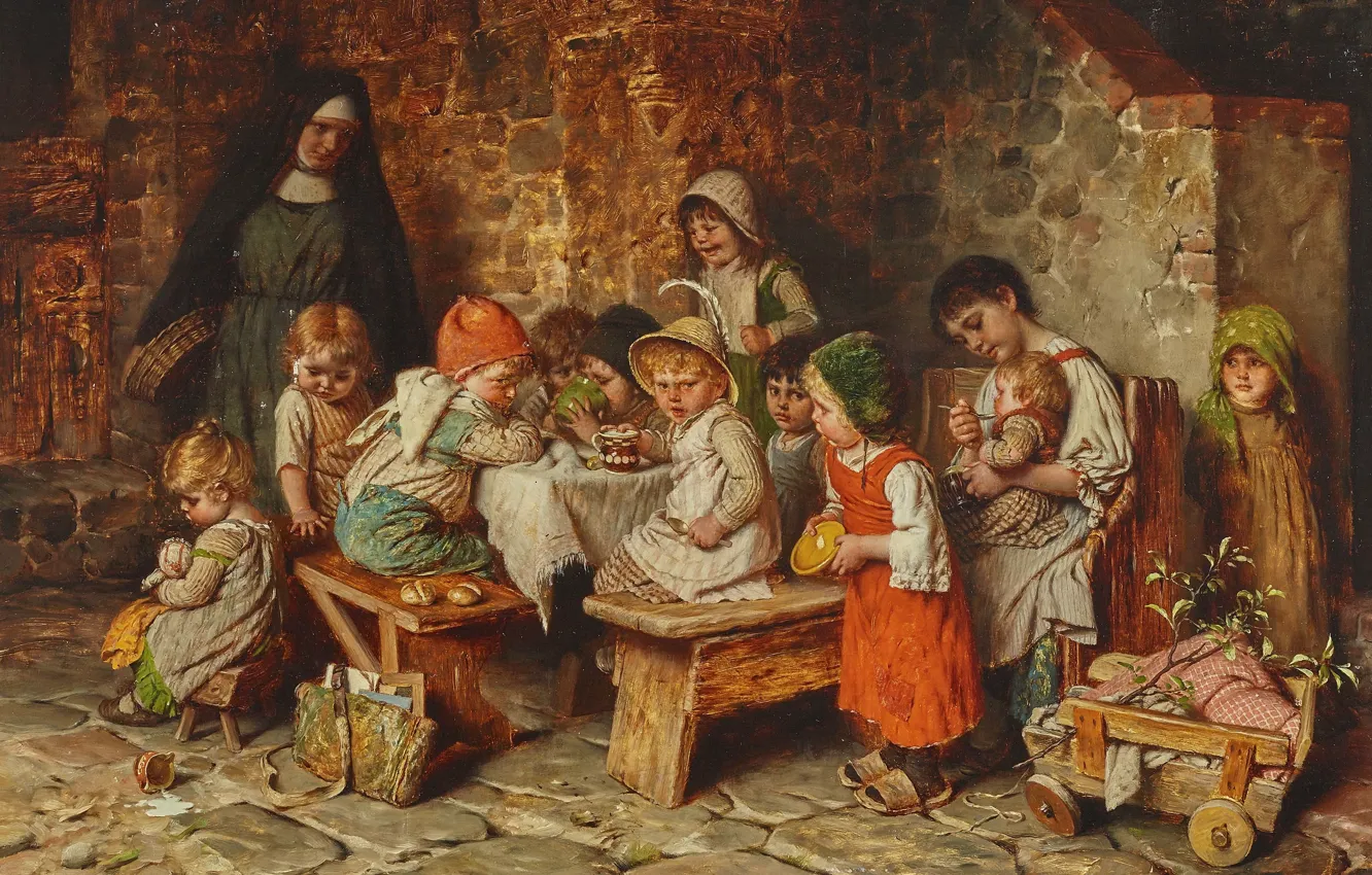 Photo wallpaper German painter, German painter, Hermann von Kaulbach, Hermann von Kaulbach, Munich School, oil on panel, …