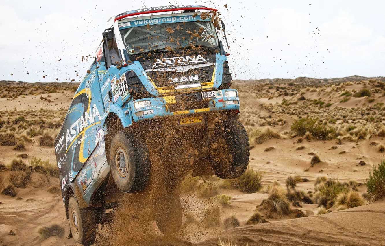 Photo wallpaper Sand, Desert, Truck, Rally, Dakar, Dakar, Rally, MAN