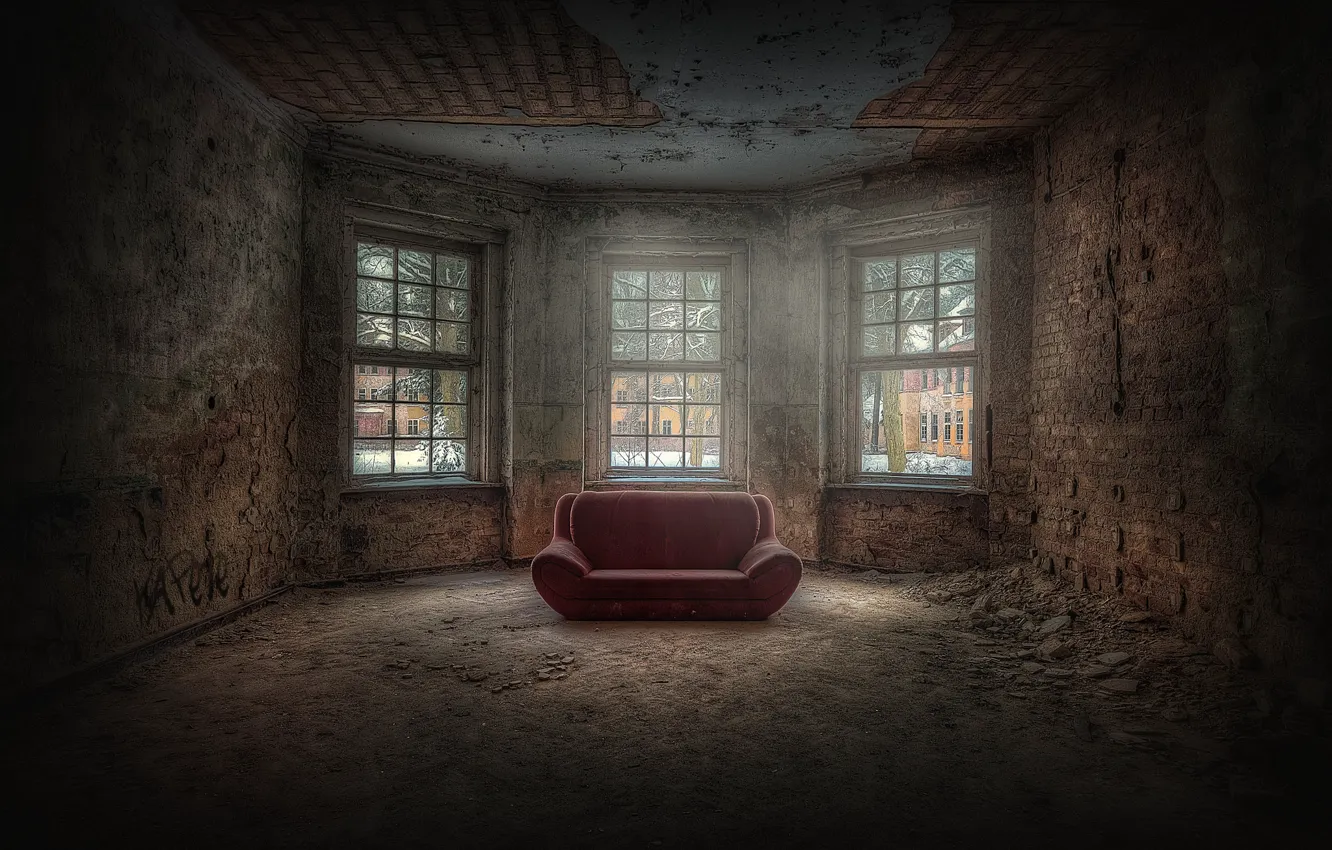 Photo wallpaper room, chair, window