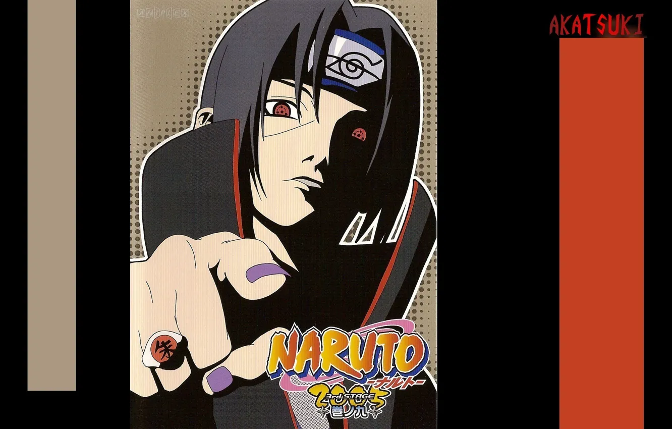 Photo wallpaper look, ring, gesture, sharingan, ninja, Akatsuki, Itachi Uchiha, Naruto Shippuden