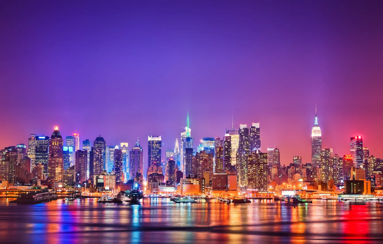 Photo wallpaper the city, New York, USA, new york, Manhattan, the Hudson river, Jersey