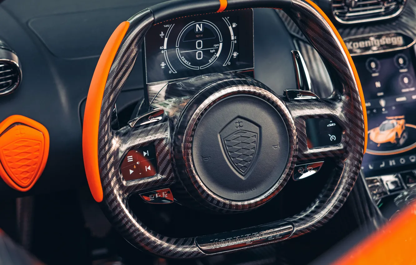 Photo wallpaper Koenigsegg, steering wheel, Jesko, Koenigsegg Jesko