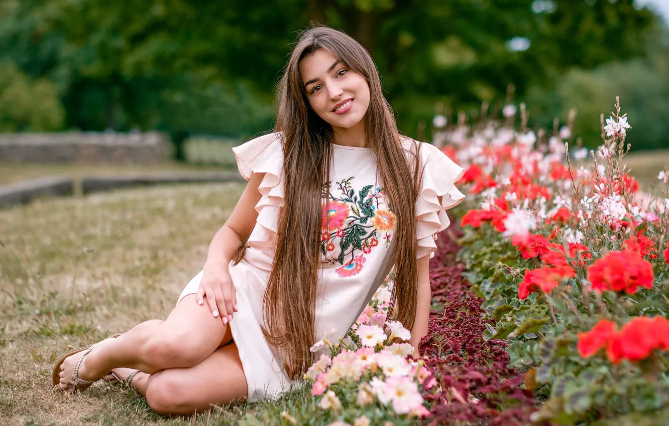 Photo wallpaper smile, USA, legs, Boston, brown-eyed, Saul Ke