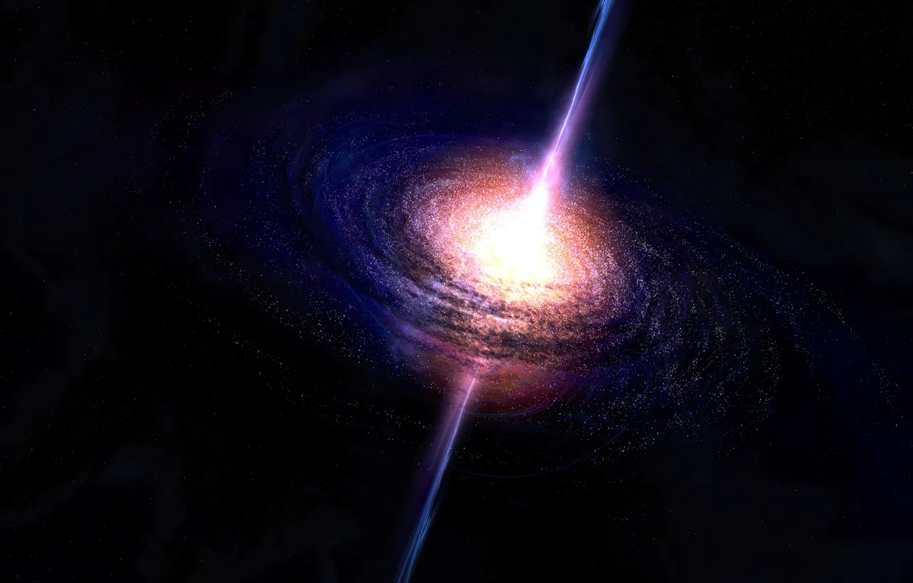 Photo wallpaper space, Galaxy, stars, quasar, black hole