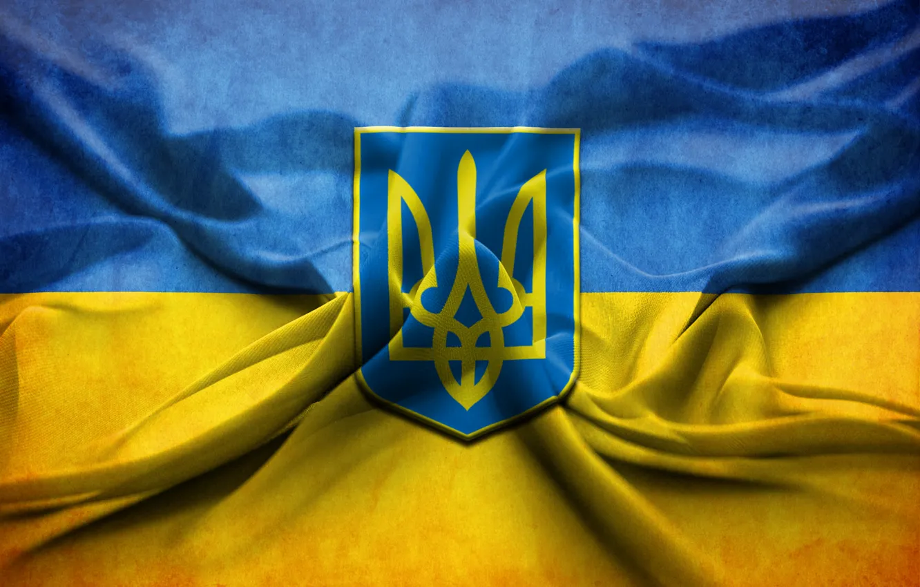 Photo wallpaper flag, coat of arms, Ukraine, Ukraine, Ukraine