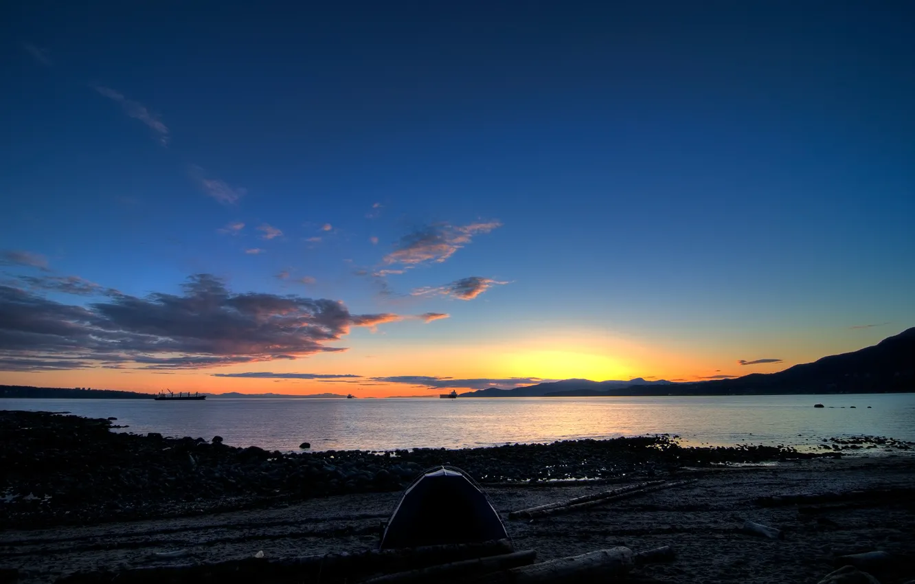 Photo wallpaper sunset, the ocean, Vancouver, Stanley Park