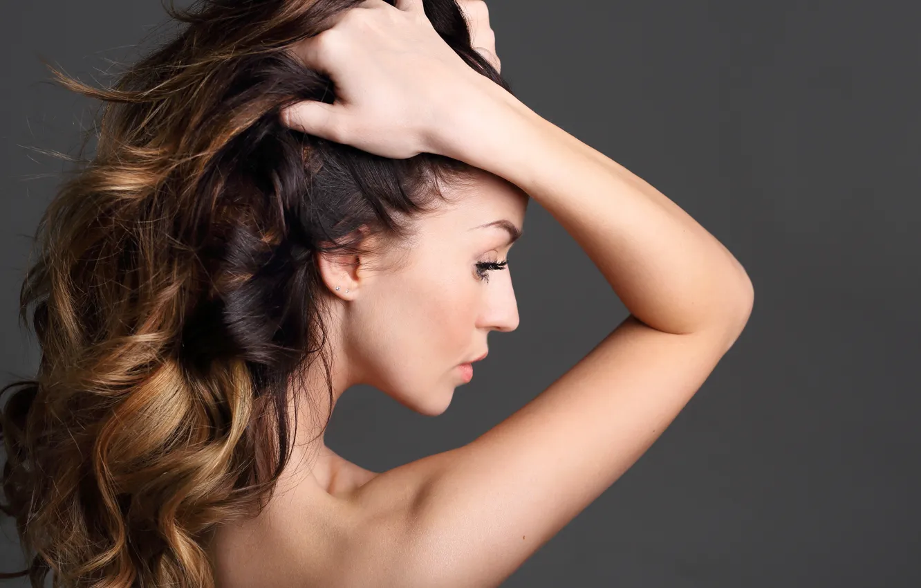 Photo wallpaper woman, nude, hair, back