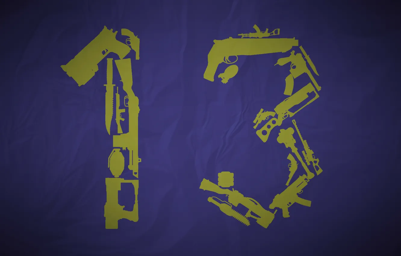 Photo wallpaper weapons, silhouette, the number