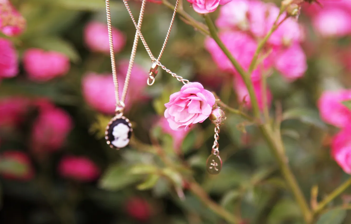 Photo wallpaper decoration, flowers, medallion, pendant