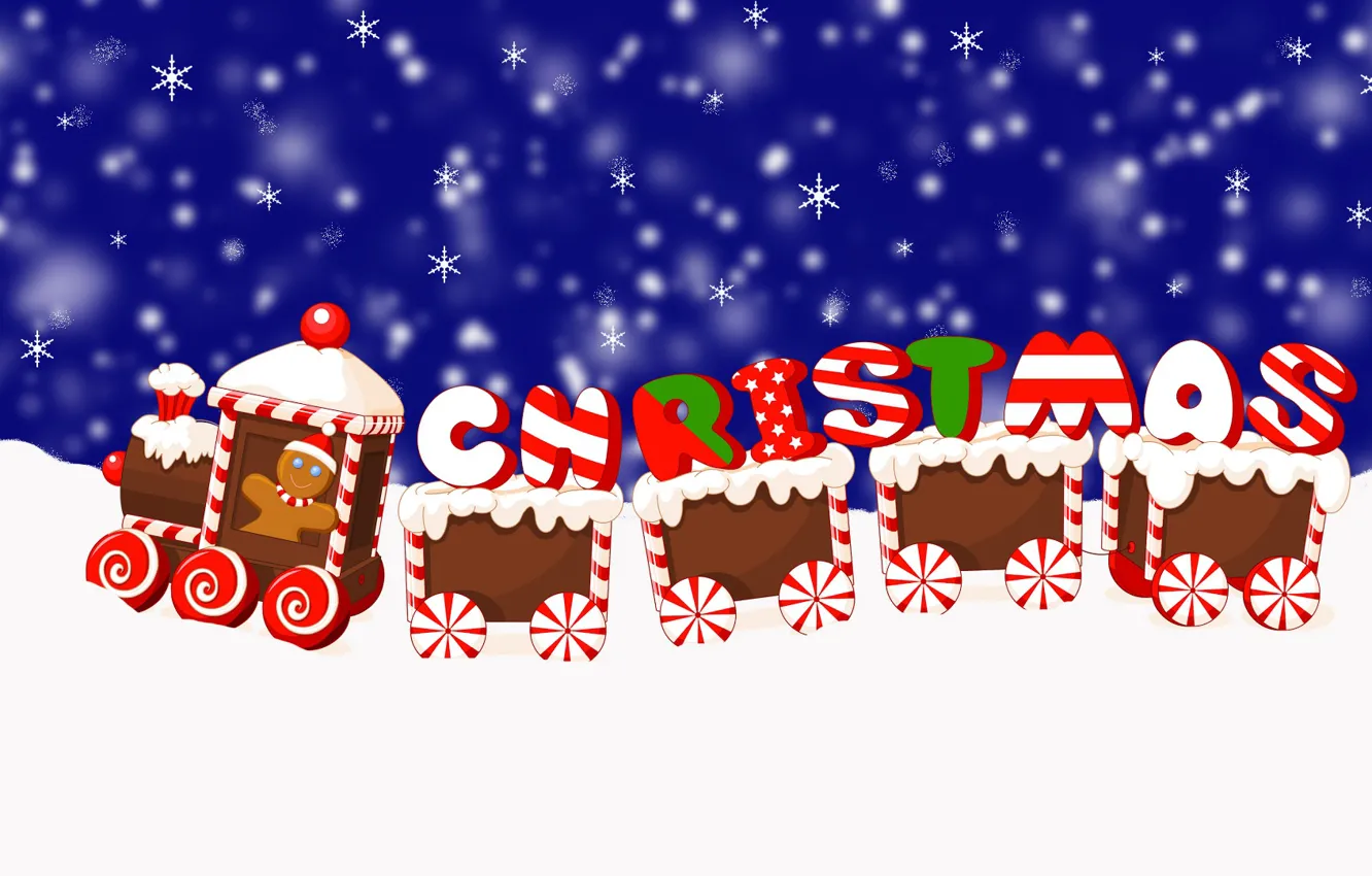Photo wallpaper Snow, Christmas, Cookies