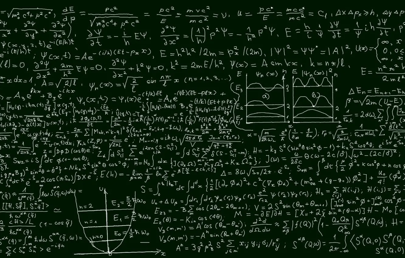 Photo wallpaper formula, dual monitor, physics, school Board, Einstein, Science