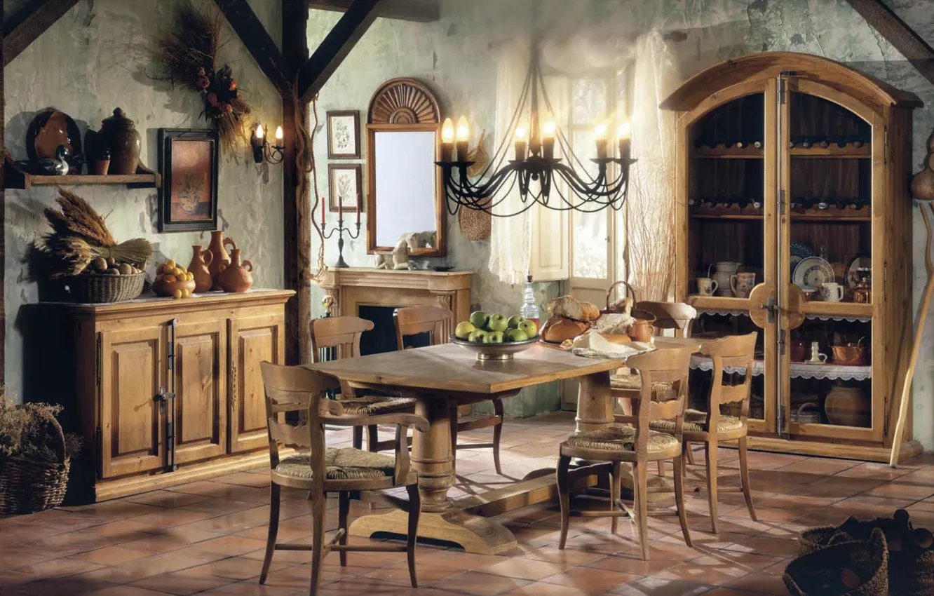 Photo wallpaper style, room, Villa, interior, dining room