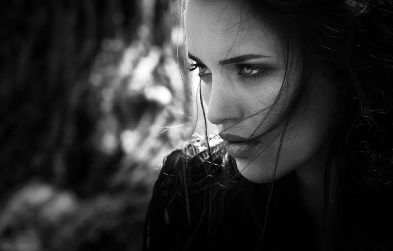 Wallpaper Close Up Face Model Portrait Makeup Hairstyle Black And White Beauty For Mobile 4204