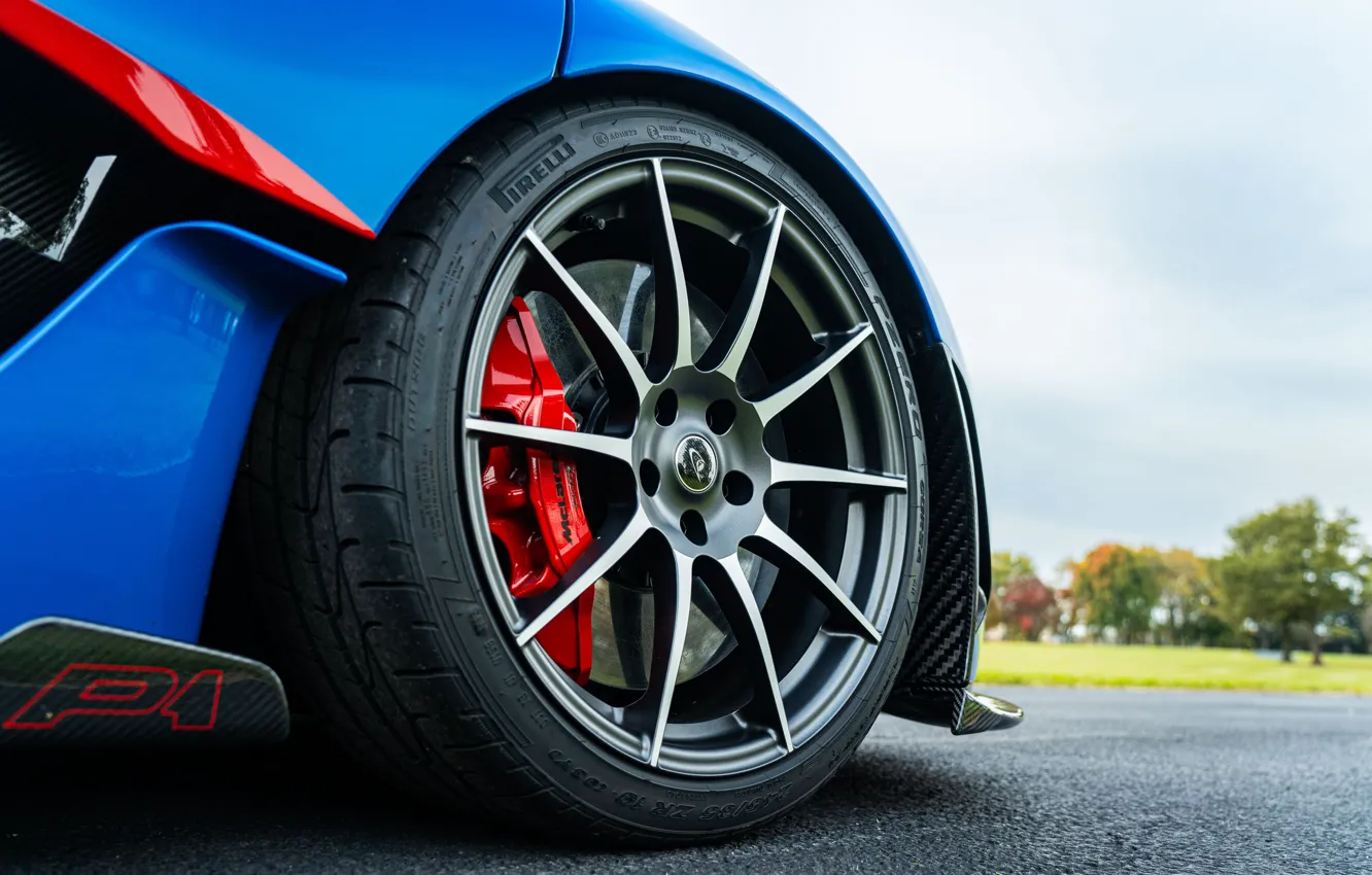 Photo wallpaper McLaren, close-up, wheel, McLaren P1, P1