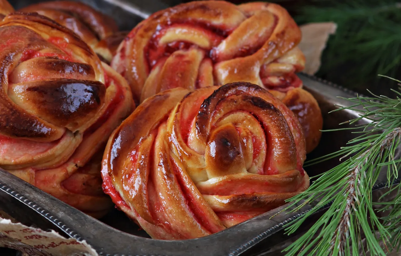 Photo wallpaper macro, cakes, buns
