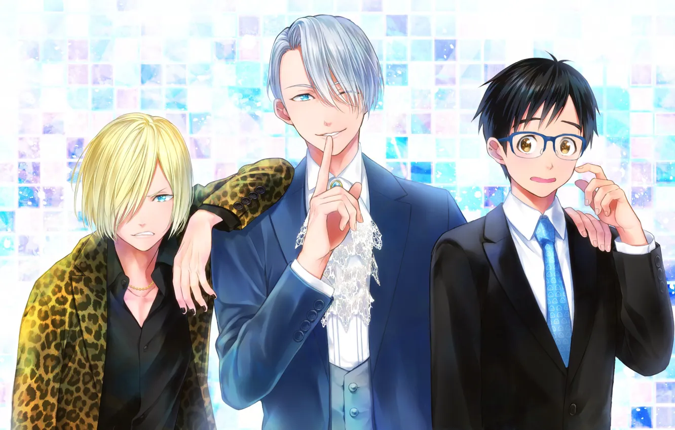 Photo wallpaper sport, figure skating, guy, Yuri on the ice, Viktor Nikiforov, Yuri Plesetskiy, Yuri Katsuki, Yuri …