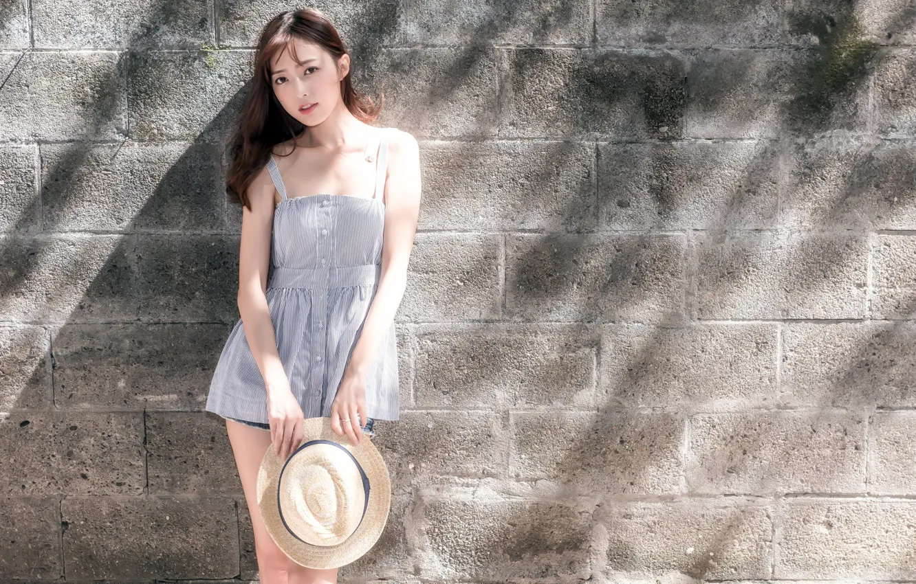 Photo wallpaper girl, hat, Asian