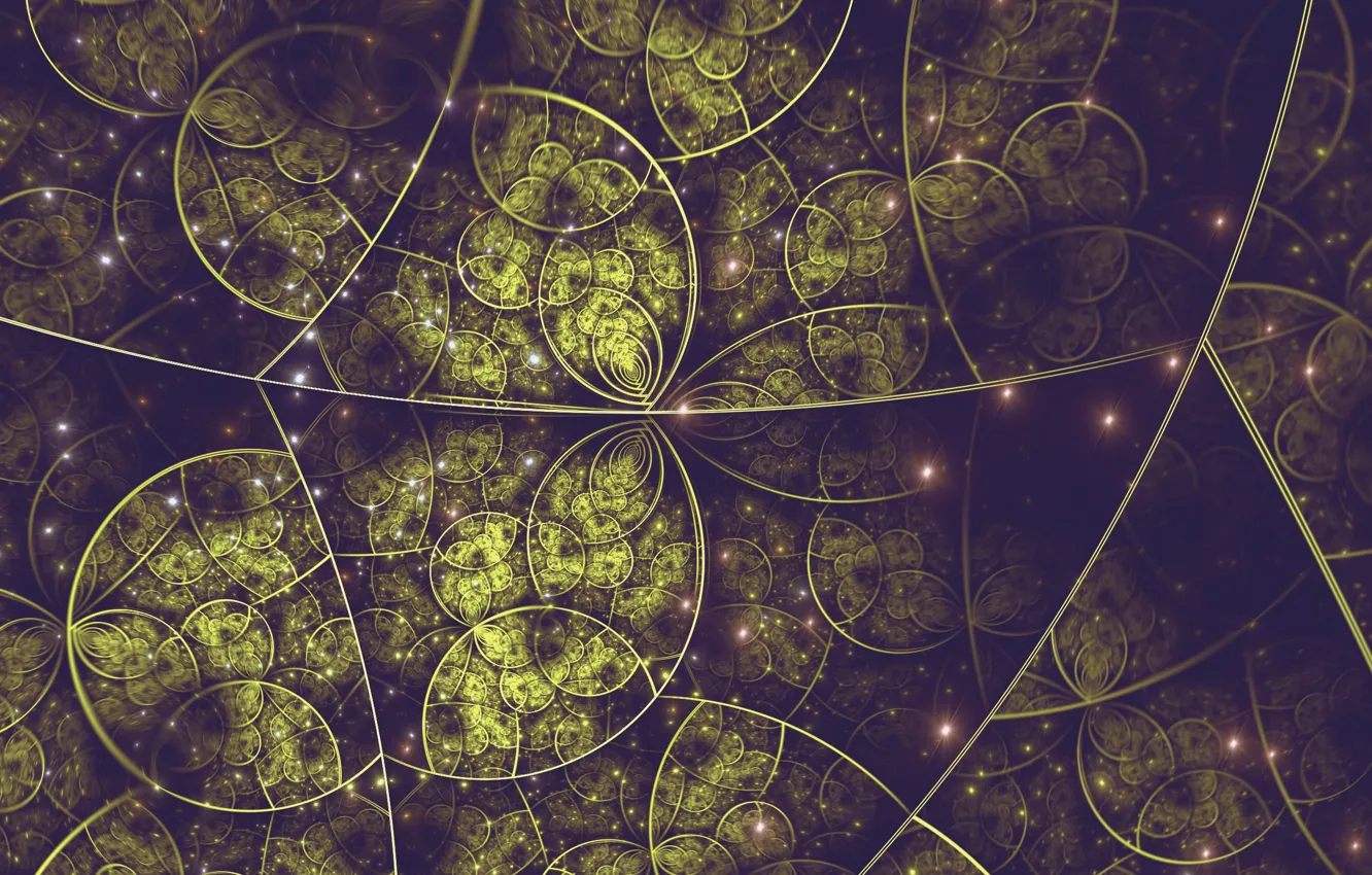 Photo wallpaper abstraction, green, lights, fractal