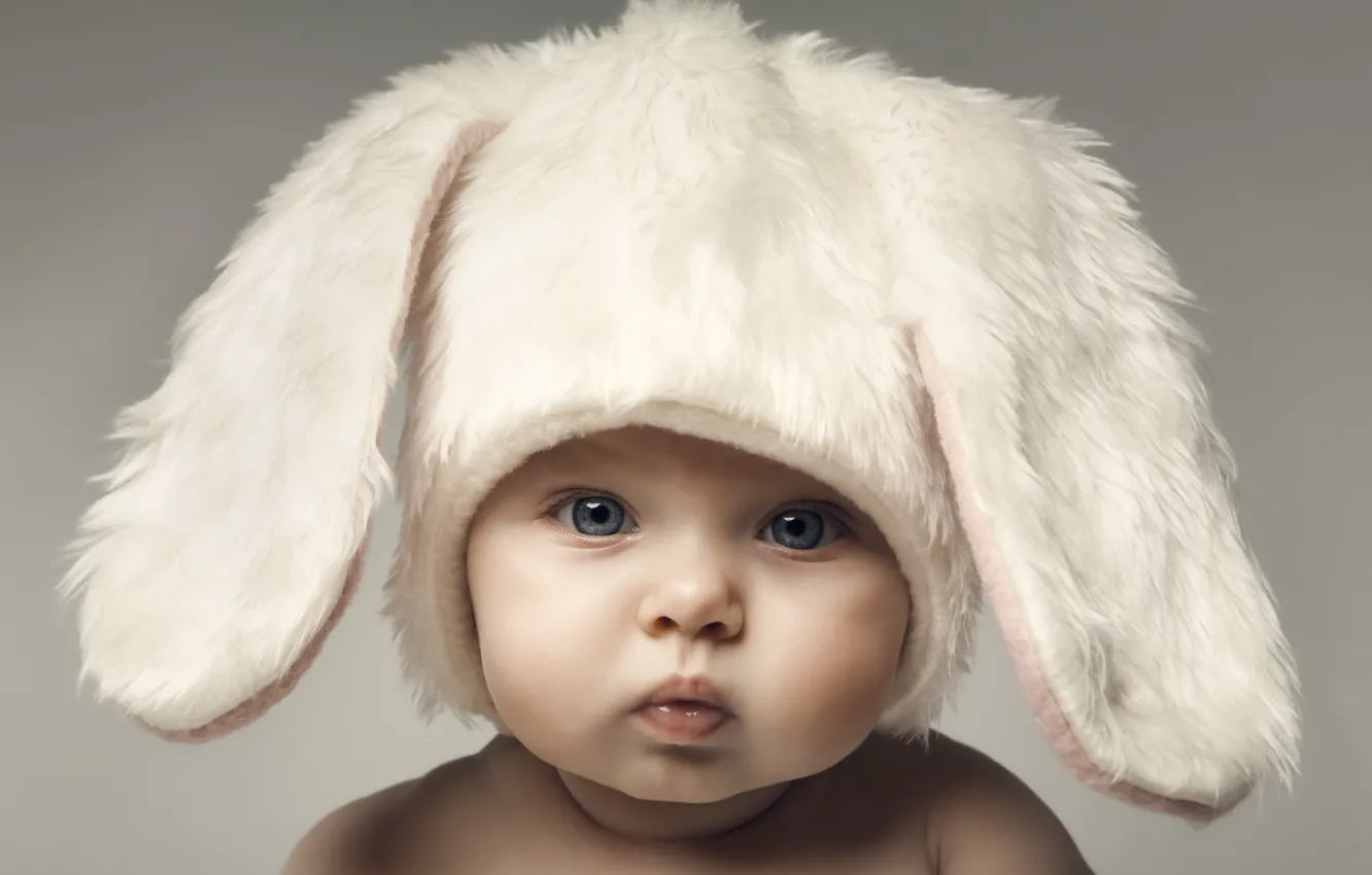 Photo wallpaper children, baby, Easter, cute, hat, hats, Easter, funny