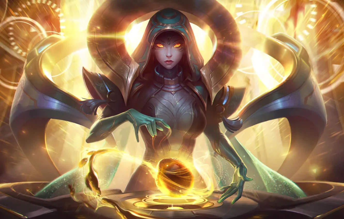 Photo wallpaper look, light, face, sleep, art, hood, splash, League of Legends