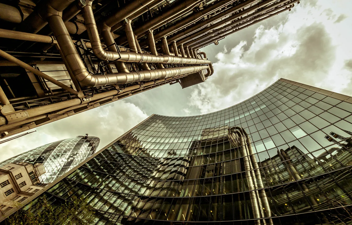 Photo wallpaper London, reflection, Monument