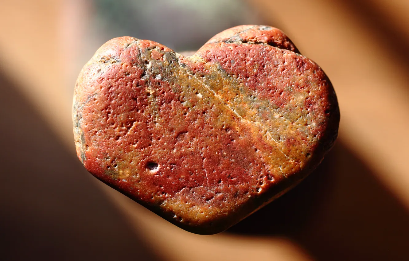 Photo wallpaper macro, stones, heart