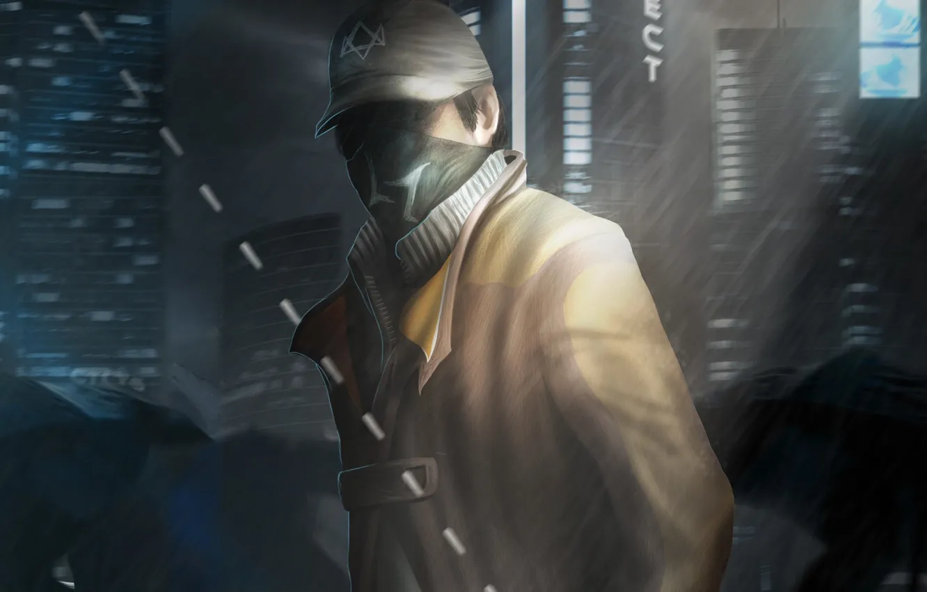 Photo wallpaper art, game, art, Watch Dogs, Aiden Pearce