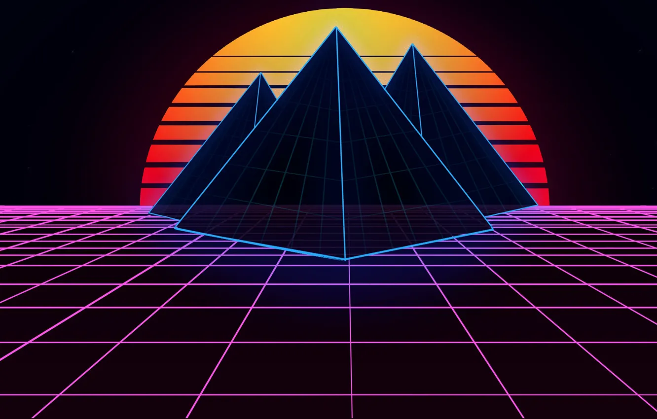 Photo wallpaper Music, Style, Background, 80s, Style, Neon, 80's, Synth